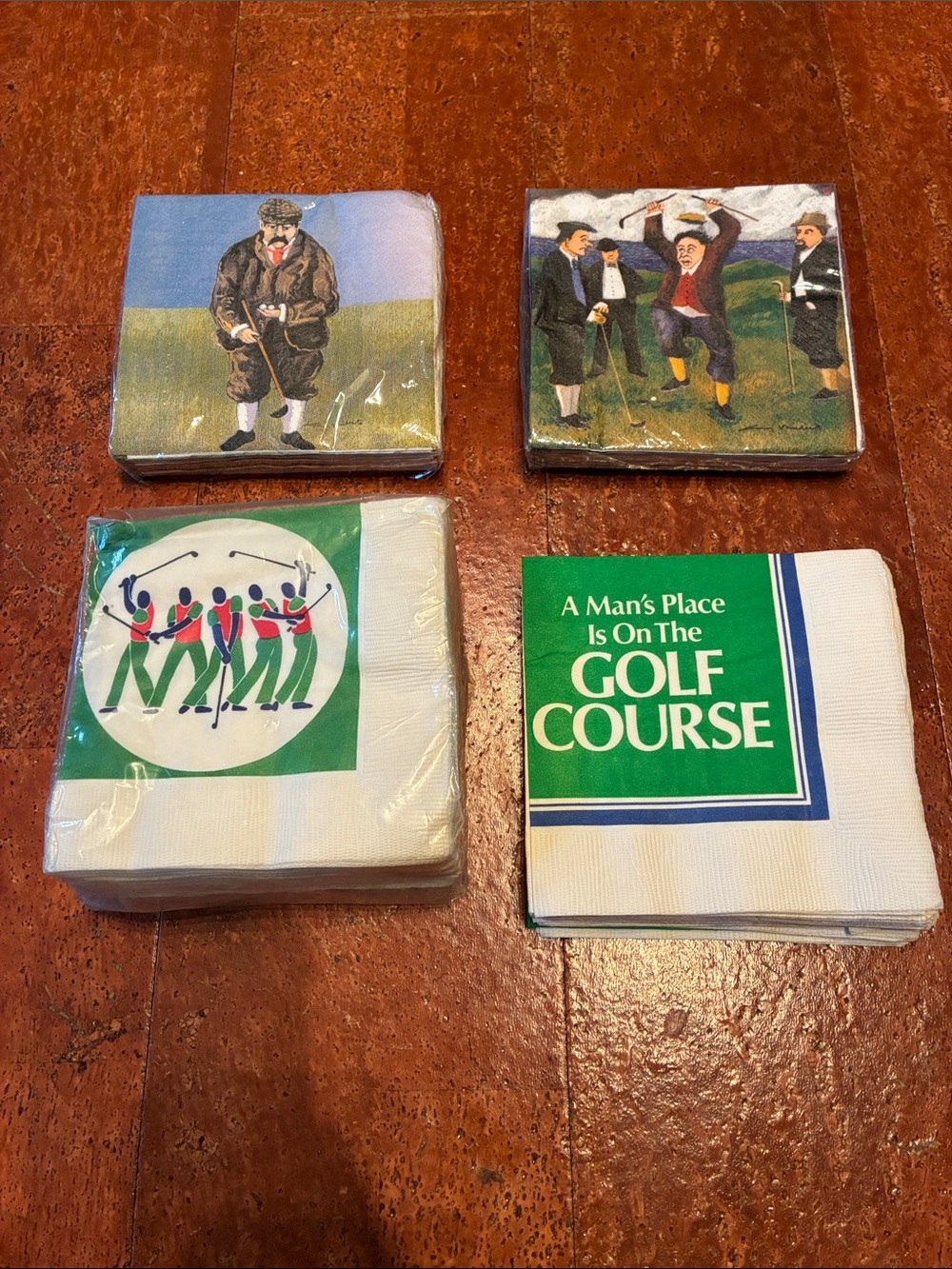Golf Course Themed Paper Napkins - Green and White